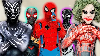 TEAM SPIDER-MAN vs BAD GUY TEAM || NEW-HERO is BLACK PANTHER?? ( Live Action )