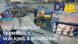 Dubai International Airport (DXB) Terminal 1 - 🇦🇪 UAE - Walking & Boarding Tour