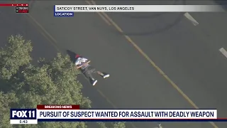 Police in pursuit of vehicle in San Fernando Valley