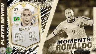PRIME ICON MOMENTS "R9" RONALDO PLAYER REVIEW || THE MOST BROKEN CARD IN FIFA 21!!!! ⭐