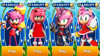 Sonic Dash - Rusty Rose Amy vs Amy vs Paladin Amy - All Characters Unlocked - Run Gameplay