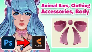 How To Prepare Characters For Live2D Cubism - Separating Animal Ears, Clothing, Accessories and Body