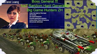 Command Conquer Generals Zero Hour Boss General 1 vs 7 Random Hard Generals. (Big Game Hunters ZH)