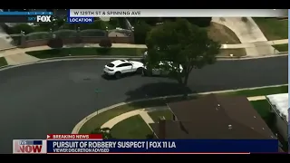 Wild Los Angeles police chase, suspect slams into car and then this happens | LiveNOW from FOX