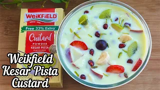 Weikfield Custard Powder Kesar Pista Flavour | Weikfield Custard Powder Recipe | Weikfield Custard