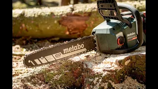 Акумуляторна ланцюгова пила metabo MS 36 -18 LTX BL 40 широкий огляд з розборкою, тест на потужність