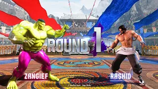 SF6 Snake Eyez (Zangief Hulk) vs Chris G (Rashid muscle) Street Fighter 6 MOD Marvel Comics