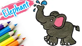 How To Draw An Elephant 🐘 Easily With Pencil Colours | Kid's Art Hub | 2023