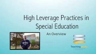 High Leverage Practices in SPED