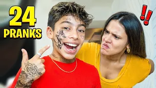 24 PRANKS in 24 HOURS!!