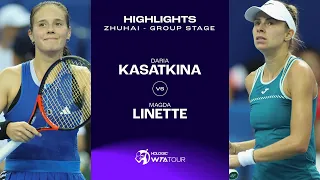 Daria Kasatkina vs. Magda Linette | 2023 Zhuhai Group Stage | WTA Match Highlights