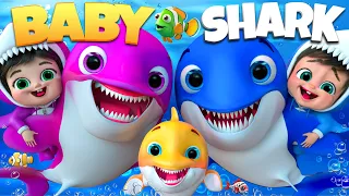 Baby Shark's Counting Fun 1️⃣🦈, Wheels on The Bus Song , ABC song ,Bath Song,  #babyshark #cocomelon