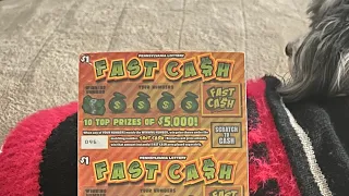 FULL BOOK OF THE BRAND NEW PA FAST CASH SCRATCH OFF TICKETS WITH 3 BEAUTIFUL WIN ALLS!!