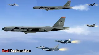 Iran Shocked!! U.S. B-52 Bomber and F-16 Flying at Full Throttle in the Red Sea