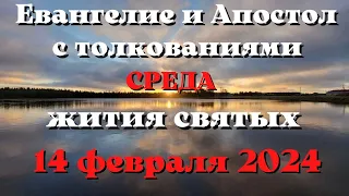 Евангелие дня 14 февраля  2024 с толкованием. Апостол дня. Жития Святых.