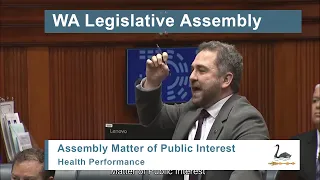 WA Legislative Assembly Matters of Public Interest - Health Performance (10 August 2021)