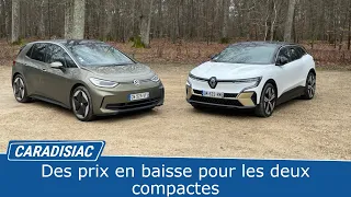 Comparatif - Renault Megane E tech vs Volkswagen ID3 : quelle compacte électrique pour 40 000 € ?