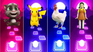 Pikachu - Chicken Song - Talking Tom - Squid Game