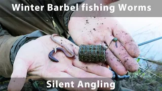 Barbel fishing river Wye Uk Winter flood water - feeder worm hints tips techniques - silent angling