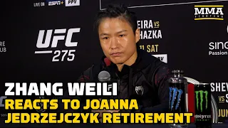 Zhang Weili Reacts to Joanna Jedrzejczyk Retirement, Explains Callout of Carla Esparza | UFC 275