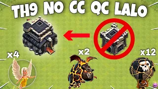 Th9 No CC Queen Charge Lavaloon Attack strategy | Th9 Queen charge Lavaloon |Th9 Attack strategy-Coc