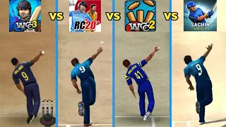 Lasith Malinga Bowling Action | Real Cricket 20 vs Wcc3 vs Wcc2 vs Sachin Saga | Buzzard X