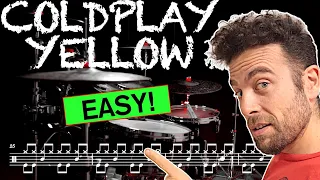 Coldplay - Yellow - Drum Cover - (with scrolling drum sheet)