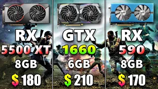 RX 5500 XT vs GTX 1660 vs RX 590 | PC Gameplay Benchmark Test