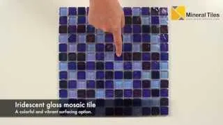 Iridescent Glass Mosaic Tile Oiled Blue - 101CHIGLAHT80711PO