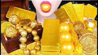 ASMR GOLD FOOD *TREASURE CHEST, GOLD BAR, GOLD NECKLACE 골드바, 금괴, 보물상자, 금목걸이 먹방 JANE ASMR 제인