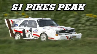 Audi Sport Quattro S1 Pikes Peak - blow-off sounds, fly-by's and launch