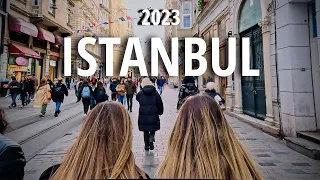 From Istiklal Avenue To Galata Tower 19 January 2023 Walking Tour 4k UHD