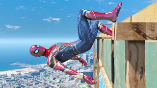 GTA 5 Iron Spiderman Falling off Highest Buildings - Episode 06 (Euphoria Ragdolls)