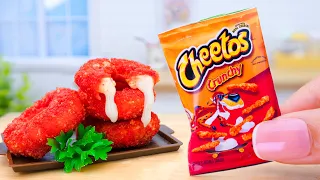 Tiny Fried Cheetos Mozzarella Donut Recipe Idea 🧀 Cooking Miniature Cheese Donut with Mini Yummy