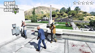 GTA 5 - Brad, Michael and Trevor Five Star Escape From The OBSERVATORY