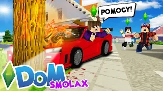 MINECRAFT DOM #1 - POŻAR SAMOCHODU! | SIMSCRAFT