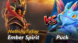 NothingToSay mid Ember Spirit vs Puck | First 10 minutes