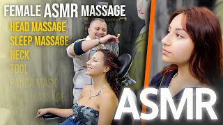 ASMR SLEEP PILL | ASMR Female Massage In Real Barber Shop (asmr massage)