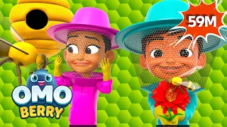 Busy Bee Song + More OmoBerry Learning Songs  | Save The Bees Song & Science Songs For Kids