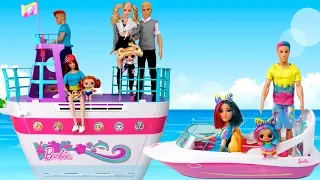 Barbie  Cruise Ship LOL Family Travel Routine - LOL Dolls Beach Day