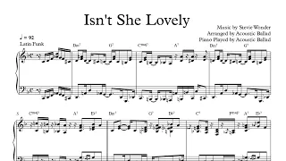 Jazz Piano . 'Isn't She Lovely' . Score 악보 Latin Funk | Solo Piano | 재즈 피아노 | Acoustic Ballad