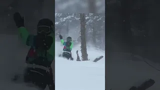 Snowboarder Hits A Tree #ouch #shorts