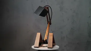 Handmade wooden desk lamp, BAGER by Paladim