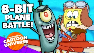 SpongeBob vs. Plankton Video Game: Plane Battle! 🎮 LEVEL 6 | Nick Arcade: Speed Run