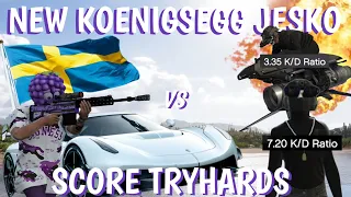 NEW Koenigsegg super car vs Score Tryhards! | GTA Online