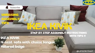 IKEA KIVIK 4-Seat Sofa With Chaise Longue | Assembly guide and Tips