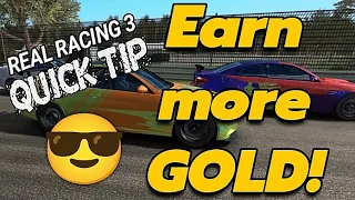Real Racing 3 Quick Tip - How to earn gold easily!
