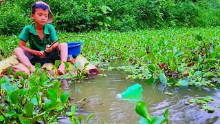 An Orphan Boy's DIY Banana Boat for Fishing