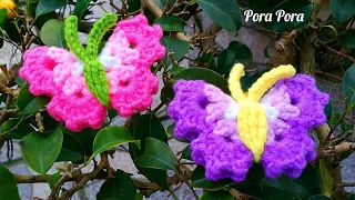 How To Crochet A 3D Butterfly I Crochet Animal Applique