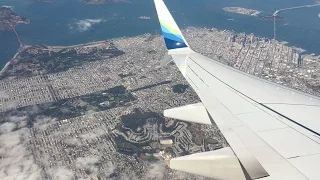 Flying - Landing Into San Francisco International Airport (California, USA) on Alaska Airlines